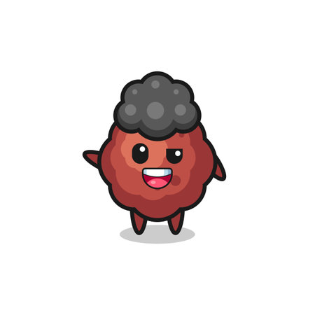 meatball character as the afro boy , cute designのイラスト素材