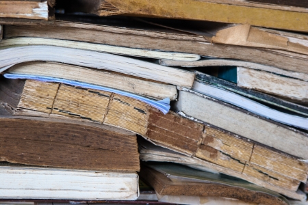 Many Messy Old Books Scatteredの写真素材