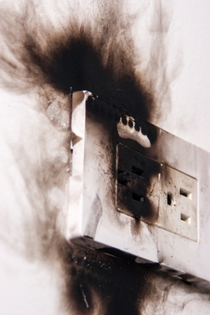 electrical failure in power outlet isolatedの写真素材