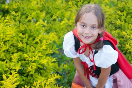 Little Red Riding Hood Skipping Down The Pathの写真素材