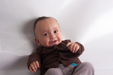 Small Child Smiling Isolated On White Backgroundの写真素材