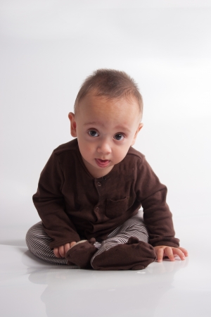 Small Child Isolated On White Backgroundの写真素材