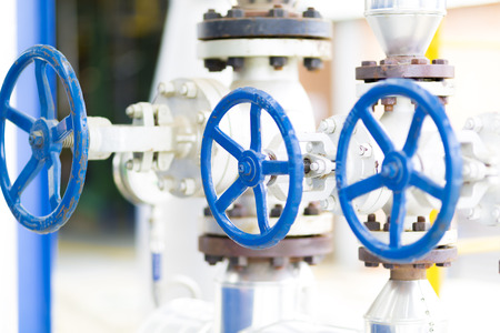 Handle Gate Valve on the Steel Pipelineの写真素材