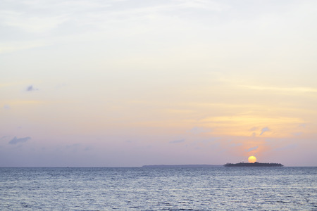 Sunset over the island with beautiful sky