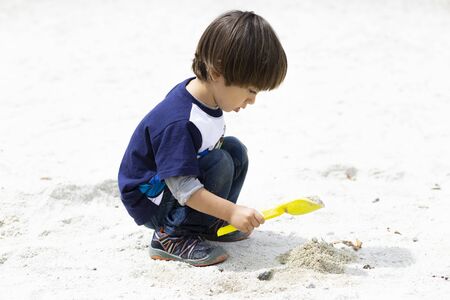 Enjoying Summertime, Happy Boy Playing With Waterの写真素材