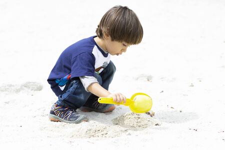 Enjoying Summertime, Happy Boy Playing With Waterの写真素材