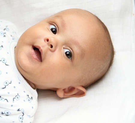 little newborn baby stock photo
