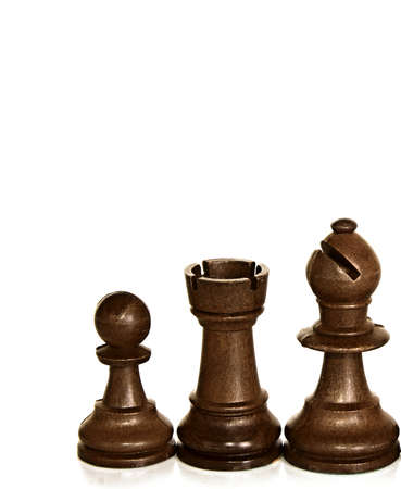 Chess photographed on a white background with room for copy-space