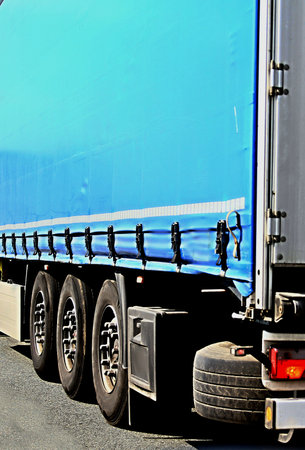 Truck on the road. Cargo transportationの写真素材