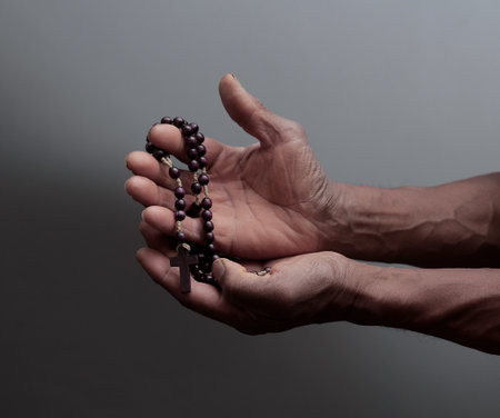 praying to god with people stock image stock photo
