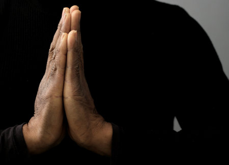 praying to god with people stock image stock photoの写真素材