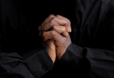 praying to god with people stock image stock photoの写真素材