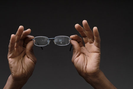 reading glasses on a table no people stock photo stock imageの写真素材