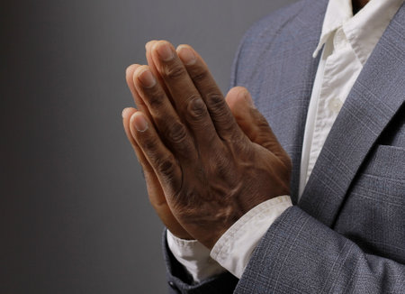 praying to god with people stock image stock photoの写真素材