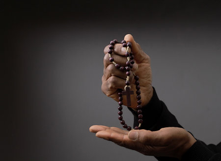 praying to god with people stock image stock photoの写真素材