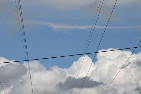 Clouds and geometric lines in the sky.の写真素材