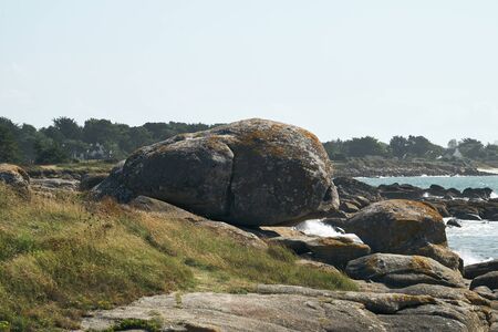 Big rock by the seaの写真素材
