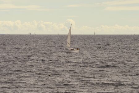 Sailing at seaの写真素材