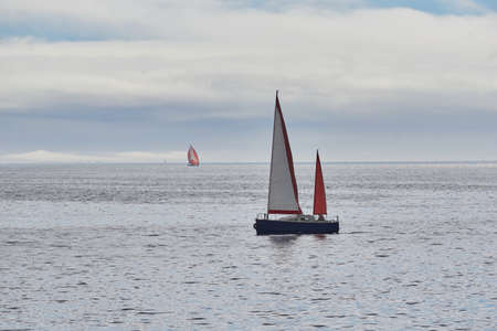 Sailboat at sea.
