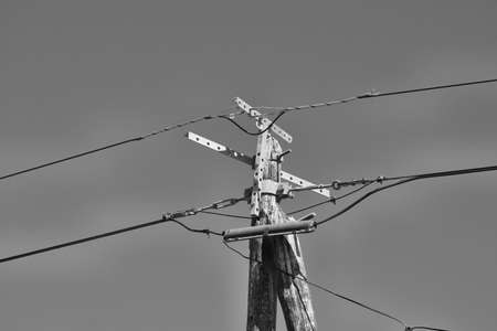 Cables and telephone pole.の写真素材