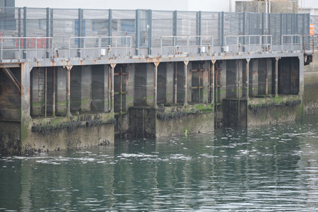 Metallic basin lock; water control.の写真素材