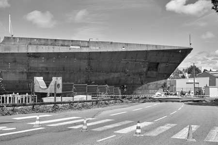 Shipyard, bow of boat.の写真素材