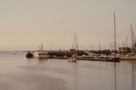 Boats leaving the port.の写真素材
