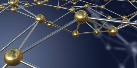3D metal structure on dark background. 3d renderingの写真素材