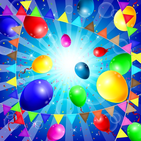 background with colorful balloonsのイラスト素材