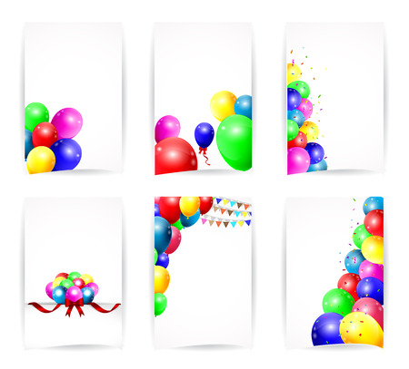 background with colorful balloonsのイラスト素材