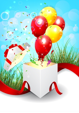 birthday background with colorful balloons of illustrationのイラスト素材