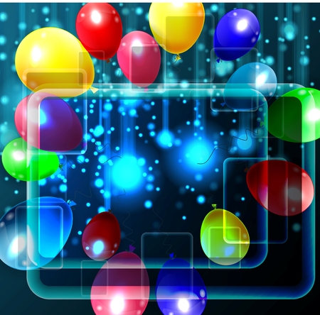 birthday background with colorful balloons of illustrationのイラスト素材