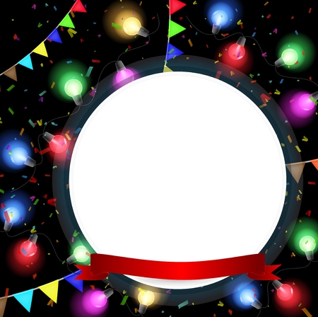 birthday background with colorful bulbのイラスト素材