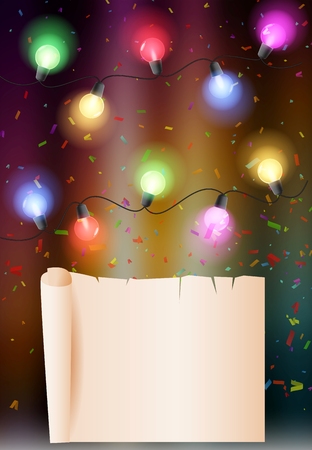 birthday background with colorful bulbのイラスト素材