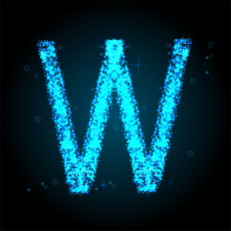 Alphabets  of blue glittering stars of Illustrationのイラスト素材