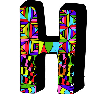 hand drawn alphabet doodle of illustrationのイラスト素材