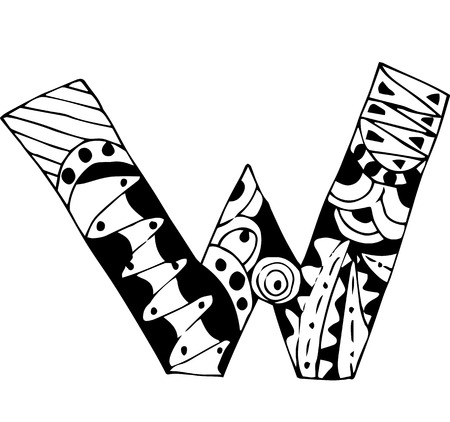 hand drawn alphabet doodle of illustrationのイラスト素材