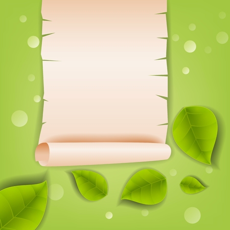 Realistic Leaves Background with  Spaceのイラスト素材