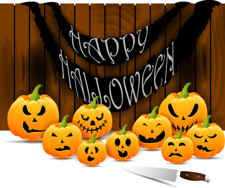 halloween scary pumpkins of illustration.のイラスト素材