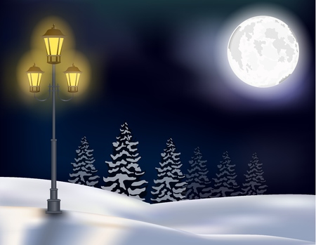 Winter Forest Landscape Christmas Backgroundのイラスト素材
