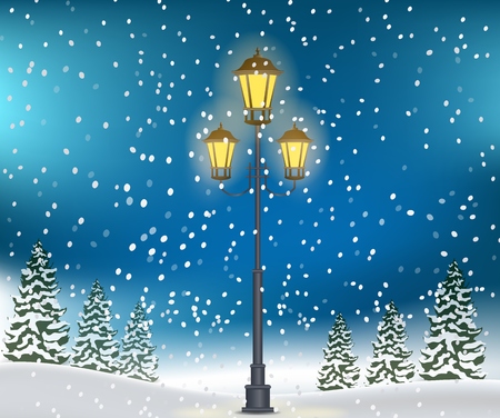 Winter Forest Landscape Christmas Backgroundのイラスト素材