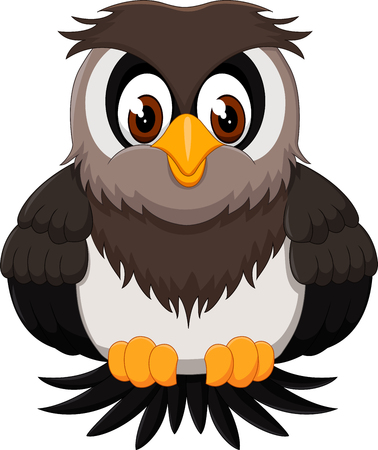 Cute owl cartoon of illustrationのイラスト素材