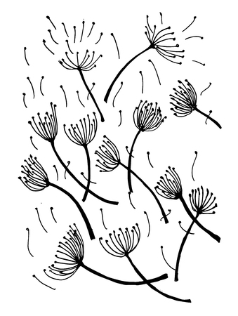 Set of flower doodles flowerのイラスト素材