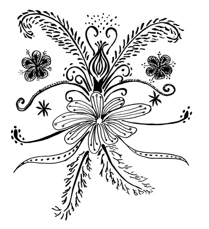 Set of flower doodles flowerのイラスト素材