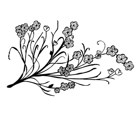 Set of flower doodles flowerのイラスト素材