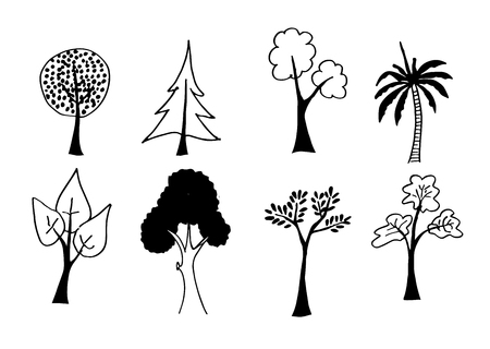 Set of flower doodles flowerの写真素材