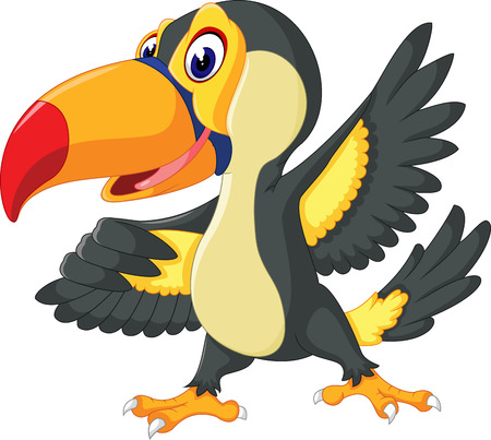 Cartoon happy bird toucanの写真素材