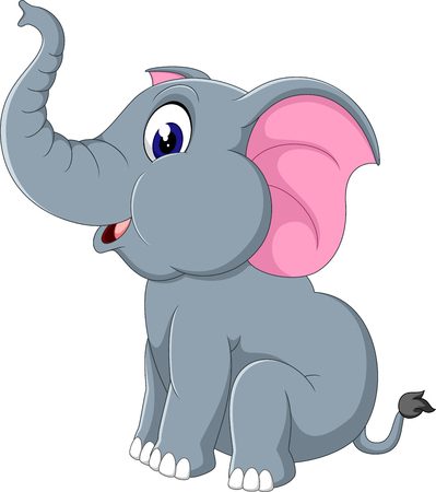 Cute elephant cartoonのイラスト素材