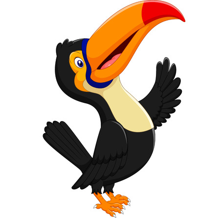 Cartoon happy bird toucanのイラスト素材
