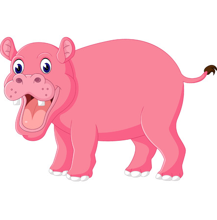 Cute hippo cartoonのイラスト素材